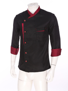 Veste de chef blanche pour homme, manches longues, en coton, boutonnée, pour uniformes de restaurant et de bar - Product Image 2
