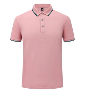 100% algodón para hombre para Polos Patrón sólido de moda Manga corta Logotipo personalizado 220G Lona ajustada Logotipo propio - Product Image 3