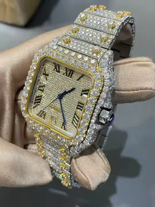 Arctic Royale Moissanite Diamond Watch for Men Stylish Premium Fashion Party Wear Velvet Horizon Moissanite Diamond Wrist Watch - Product Image 2