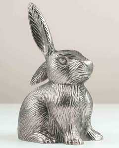 Figura de conejo de metal hecha a mano de 13 x 10 x 20 cm, escultura animal contemporánea, decoración de mesa para Pascua, sala de estar - Product Image 4