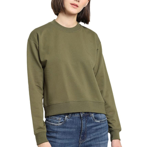 Sweat-shirt décontracté pour femme, couleur unie, personnalisable, vente en gros, design streetwear avec impression numérique personnalisée, haute qualité - Product Image 4