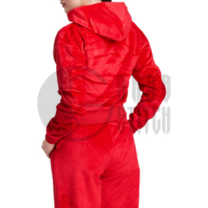 Chándal Deportivo Corto de Terciopelo Ligero con Capucha para Mujer, Estilo Casual, con Cordón Ajustable, para Invierno - Product Image 4