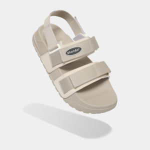 Sandalias Casuales con Tiras Cruzadas, Punta Abierta, Material de Nailon Beige, Ligeras - Product Image 5