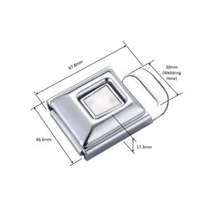 Boucle de ceinture de sécurité en acier inoxydable, design carré, pince métallique pour ceintures de sécurité de voiture, attache réglable - Product Image 2