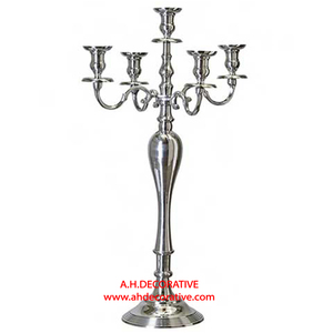 Latest Design <b>Silver</b> Candelabra with 5 Arms for Home Wedding Centerpieces Handmade <b>Candlestick</b> Holder for Lighting Decoration - Product Image 6