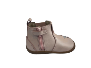 Bottes Chelsea pour bébé unisexe roses en cuir véritable avec fermeture éclair, soutien de la voûte plantaire, semelle en caoutchouc respirante, quatre saisons, 13-24 mois - Product Image 6