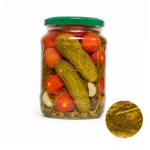 Cheap Price Tasty Made In Vietnam <b>Pickled</b> Assorty Whole Unpeeled Cucumber and Tomato Packed in 720ml Mason <b>Jar</b> - Product Image 1
