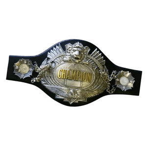 เข็มขัดแชมป์มวยปล้ำทองและเงินแบบกำหนดเอง พร้อมลายสิงโต สายสีดำ คุณภาพพรีเมียม - Product Image 5