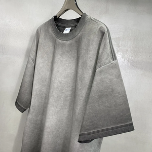 Cotton Men <b>Drop</b> Shoulder Vintage Stone <b>Acid</b> Wash - Product Image 2