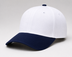 Gorra de Béisbol Blanca con Visera Azul, 6 Paneles, Ajustable, Unisex, Diseño Casual de Color Sólido, Poliéster/Algodón Twill, Deportiva - Product Image 3