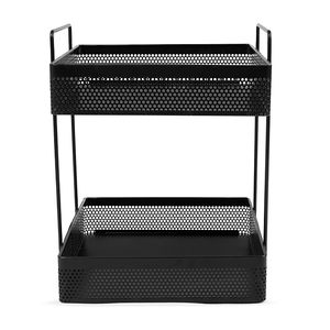 2-Tier Standing Spice <b>Rack</b> Countertop Organizer Multipurpose Kitchen Cabinet Dresser Storage Shelf Black - Product Image 2