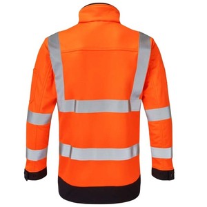 Ropa de Trabajo de Seguridad ANSI Clase 1 con Cuello Alto Personalizado, Cierre de Cremallera, Combinación de Dos Colores, Cinta Reflectante Ancha Multicolor y Luz LED de Alta Visibilidad - Product Image 2