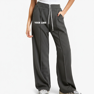 Pantalon d'hiver pour femme en molleton 100% coton 300GSM, couleur unie, coupe classique, logo personnalisé, style hip-hop, haute qualité, élastique - Product Image 4