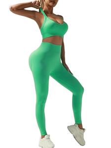 Logo personnalisé meilleur prix ensemble de yoga pour femmes sans couture pour entraînement de gym/concevez votre propre ensemble de yoga Slim Fit pour femmes - Product Image 2