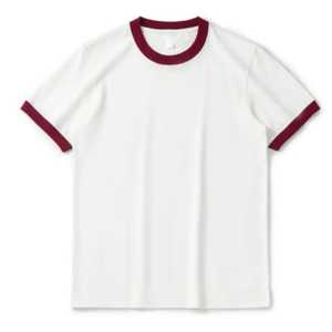 Chemise Ringer Homme Rétro Personnalisable en Coton Tricoté, Couleur Unie, Contraste de Couleurs, Manches Courtes Polyvalentes - Product Image 6