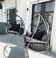 Chaise balançoire en rotin en forme d'œuf, décoration pour salon, mobilier de loisirs intérieur et extérieur