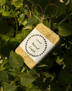 Natural Loofah Scrubber Pad Exfoliating Bath Sponge, kitchen cleaning pad Custom Size OEM Packaging - Product Image 1
