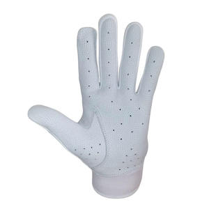 White <b>Blue</b> Leather Baseball Batting Gloves Breathable Palm Anti-Slip Grip Adjustable Wrist Strap XL XXL for Men - Product Image 4