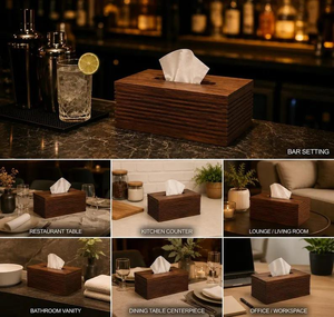Porte-rouleau de papier toilette et boîte à mouchoirs en bois écologique par Perfect Enterprises - Product Image 2