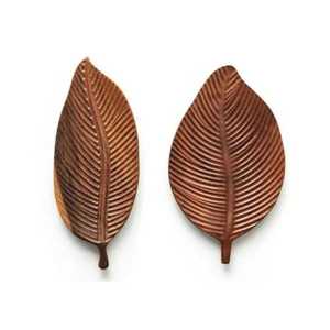 compartment wood tray divided serving platter leaf shape fruit bowl nut <b>plate</b> multi section <b>snack</b> dish split appetizer server - Product Image 6