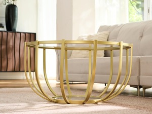 Mesa de Centro Minimalista de Metal con Patas de Acero Resistentes, Superficie Personalizable, Diseño Moderno para Hogar, Hotel, Salón - Moon Star Exports - Product Image 2