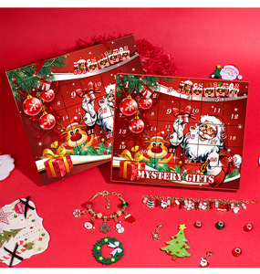 Kit de fabrication de bracelet porte-bonheur de Noël, ensemble de bijoux perlés DIY avec boîte cadeau, cadeaux de bracelet de Noël pour filles - Product Image 4