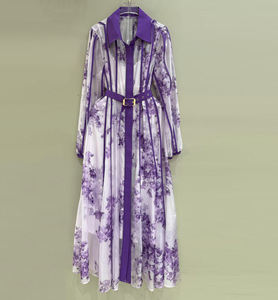 Nouvelle Robe Longue de Créateur Tendance pour Femme, Col Rabattu, Imprimée, Boutonnage Simple, Idéale pour les Vacances - Product Image 5