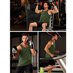 Camiseta sin mangas para gimnasio para hombre – Camiseta deportiva transpirable de secado rápido – Chaleco ligero para correr y hacer ejercicio para entrenamiento y deportes - Product Image 4