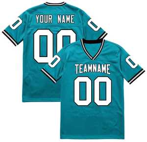 Camiseta de Fútbol Americano Personalizada para Hombre, Ligera, de Malla, Cuello en V, Impresión Sublimada, Nombre del Equipo, Número, Transpirable, Manga Corta, Peso Ligero - Product Image 4