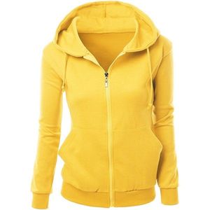 Sudadera con capucha y cremallera para mujer, forrada con forro polar grueso, con bordado y acabado lavado, ecológica. - Product Image 3