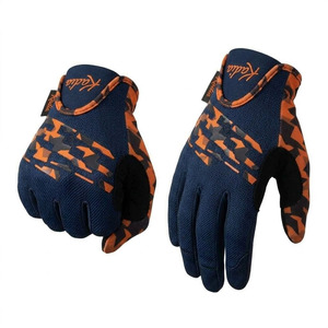 Gants de cyclisme professionnels Kadia à écran tactile, respirants, imperméables, unisexes, bleu marine, en maille, antidérapants, couleur personnalisée, paume rembourrée intégrale - Product Image 2