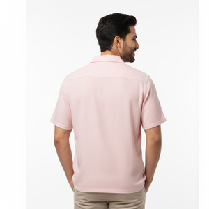 Trending Fashion New Design Cuban Collar <b>Shirts</b> For Men Linen Blended <b>Half</b> Sleeve <b>Shirt</b> Tops Perfect For Casual Fashion Wear - Product Image 3