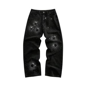 Vaqueros Anchos Góticos Personalizados para Mujer, Pantalones de Mezclilla Negros de Pierna Ancha, Moda Urbana Y2K, Venta al por Mayor OEM ODM - Product Image 5