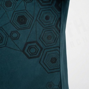 Polo pour homme à imprimé géométrique, manches courtes, tissu tricoté à séchage rapide, style décontracté, couleur vert-bleu foncé - Product Image 5