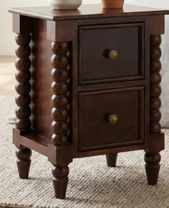 Mesa de Noche de Madera Maciza, Diseño Rectangular Premium, con 1 Cajón y 1 Bandeja Superior, Colección Disponible al Mejor Precio - Product Image 6
