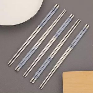 <b>Reusable</b> Stainless Steel <b>Chopsticks</b> Non-Slip Grip Lightweight Metal <b>Chopsticks</b> Dishwasher Safe Eco-Friendly Dining utensils - Product Image 5