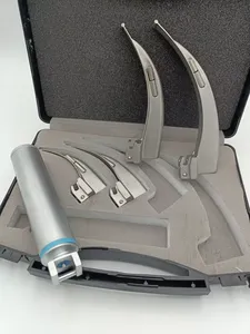 Set manual de laringoscopio convencional Mac con 4 hojas (12, 3, 4), mango mediano, de acero inoxidable alemán, set de laringoscopios Tegra, aprobado por CE - Product Image 3