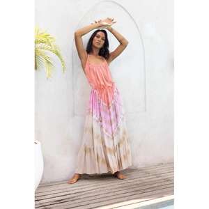 Vestido Midi Amorzinho Hecho a Mano para Mujer, de Manga Media, Tie-Dye, Holgado, ODM, 100% Algodón, Ecológico, Transpirable, Diseño de Estilo Informal - Product Image 5