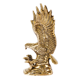 Statue d'aigle volant en laiton artisanal, figurine décorative d'aigle, objet de décoration pour la maison et le bureau, sculpture d'oiseau pour le salon - Product Image 5