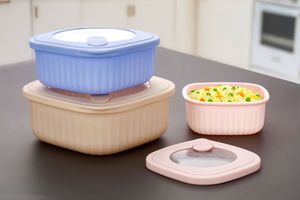 Juego de Recipientes para Almacenamiento de Alimentos, Cuadrados, Apilables, con Tapas de Plástico PP, Libres de BPA, Aptos para Microondas, Refrigerador, Viajes, Cocina, Diseño Minimalista - Product Image 2