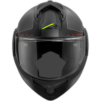 Casques de moto RV6 VANTAGE Flip-up ABS - Nouveaux gris métallisé mat/rouge