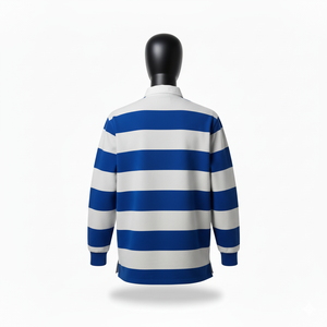 Polo de rugby 100 % coton molletonné uni à manches longues, léger et respirant, 330 GSM, pour homme, avec logo brodé personnalisé, OEM, vente chaude - Product Image 5
