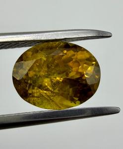 Pierre précieuse naturelle Chrysoberyl, taille ovale, pierre brute, véritable jaune-vert, pour la fabrication de bijoux, bague, pendentif, cadeau pour collectionneur - Product Image 1