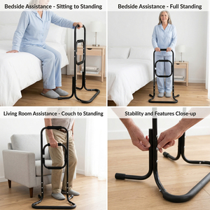 Soporte Portátil para Personas Mayores Hecho en Taiwán, Ayuda para Levantarse de la Silla y la Cama, Ajustable, con Pasamanos Ergonómicos Acolchados de Seguridad - Product Image 6