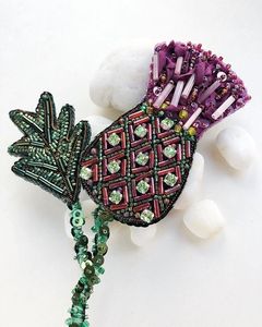 Artistic Handcrafted Embroidered Beaded Brooch <b>Pin</b> for Unisex Wedding and Everyday Fashion - Product Image 5