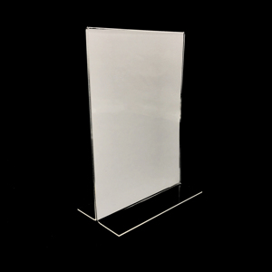 Support de signalisation vertical en acrylique transparent, présentoir inclinable moderne, étagère en plastique légère pré-assemblée - Product Image 4