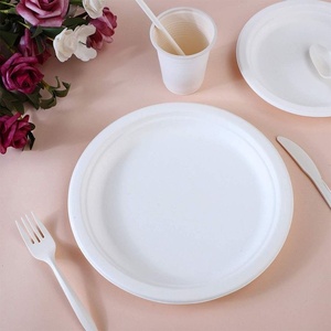Vajilla Compostable de Bagazo de Caña de Azúcar, Platos Ecológicos Resistentes para Aperitivos, Platos Redondos de 6 Pulgadas para Comida Rápida y Postres 2026 - Product Image 1