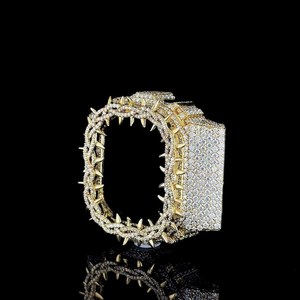 Montre DRE254 Hyper Shine Custom Mod avec boîtier en alliage, style cristal, luxe, nouvelle génération, streetwear, montre-bracelet GSHOK MOISSANITE, jour et date - Product Image 4