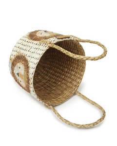 Panier en jonc de mer peint avec un visage de tigre, panier de rangement fait main, vente en gros, écologique, fabriqué au Vietnam - Product Image 4