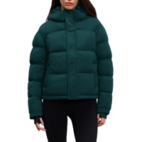 Veste matelassée courte d'hiver pour femmes, logo personnalisé, imperméable et à capuche, veste rembourrée ajustée